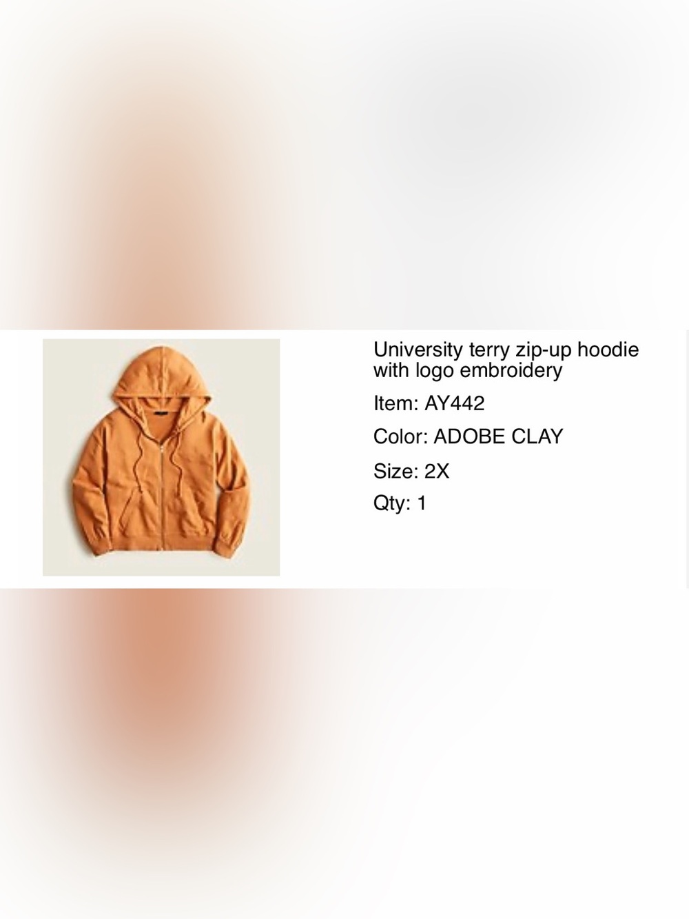 TWO J. Crew UNIVERSITY TERRY ZIP-UP HOODIES (Pale Cypress & Adobe Clay) - Picture 8 of 8
